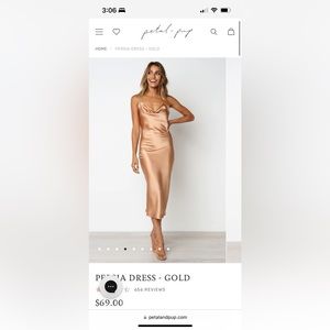 Petal and Pup Gold Satin Dress. Beautiful fabric and slim style. NWT.